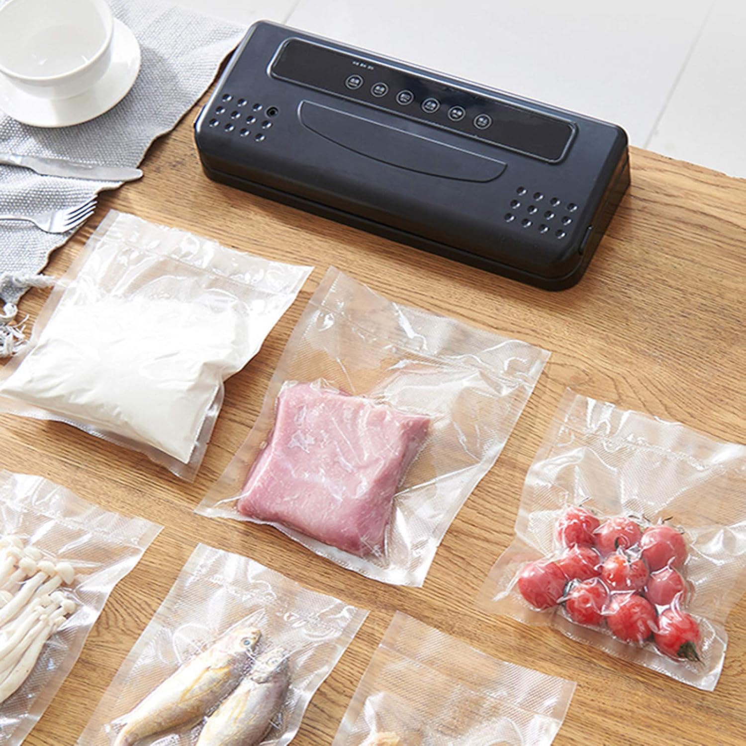 MiaoKa Vacuum Sealer, Automatic Household Small Food Sealer Machine for Food Savers, with Mute Pump Out Function