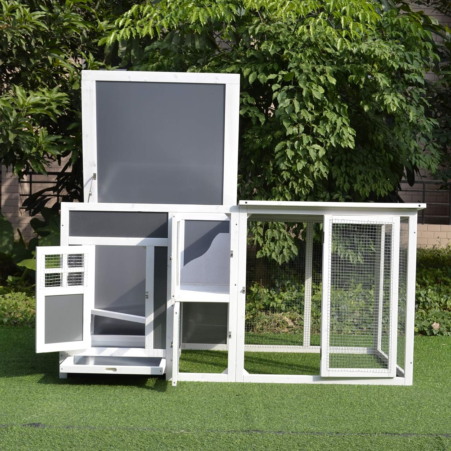 Super Saturday Pawhut Wood Chicken Coop Guinea Pig Hutch 