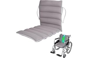 OUWERALL Wheelchair Cushion, Woven Cotton Mesh Fabric, Silicone Anti-Slip Dots, PE Micro-Tubing Fill, for Sciatica, Back, Coc