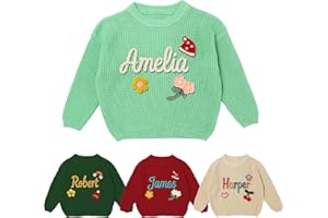 Duckbe Personalized Handmade Name Baby Sweater Custom Knit Sweater for Infant Newborn for Baby Girls Boys