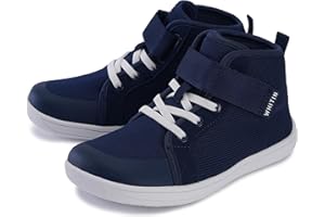 WHITIN Kids/Toddler Wide Barefoot Shoes | Girls/Boys Classic High Top Sneakers | Wide Foot Freedom | Natural Growth