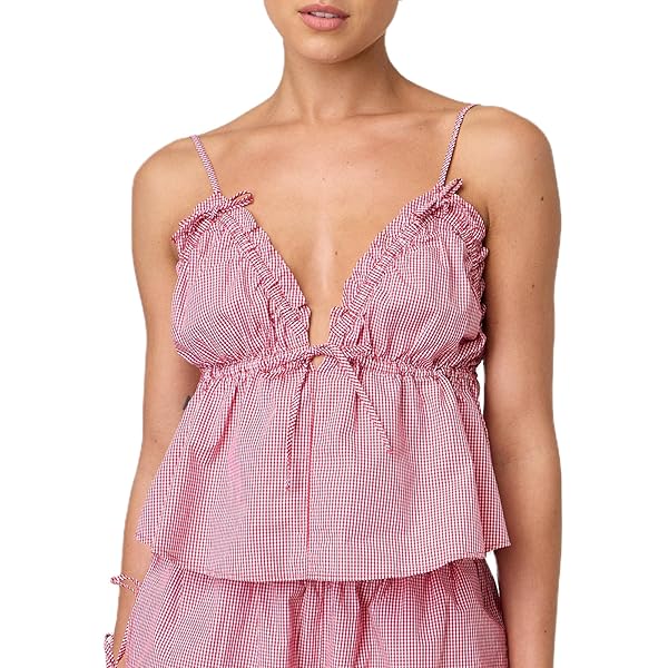 Women Sexy Low Cut V Neck Camisole Spaghetti Strap Cute