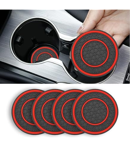 Lot De 4 Dessous De Verre Silicone Pour Voiture – Antidérapants, étanches Et Universels