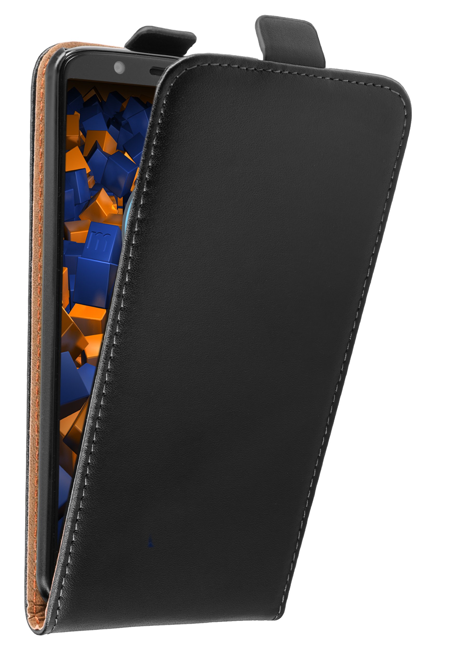 mumbi Flip Case Compatible with Motorola Moto G6 Plus Black
