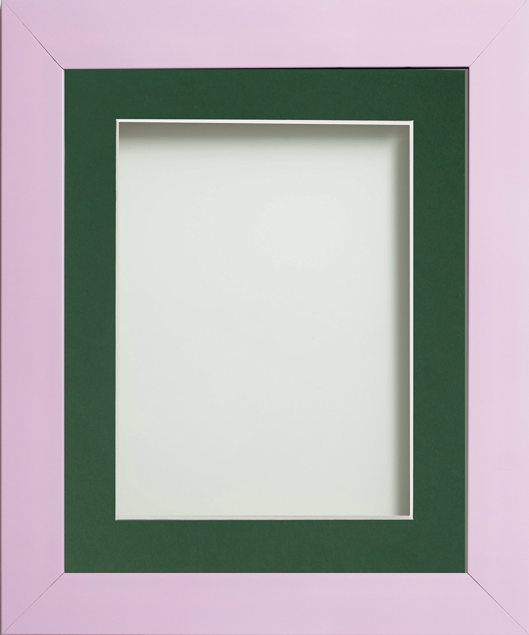 Frame Company Candy Range Peony Picture Photo Frames with Bottle Green Mount, 9x7 for 6x4 *Choice of Sizes and Colours* Fitted with Real Glass