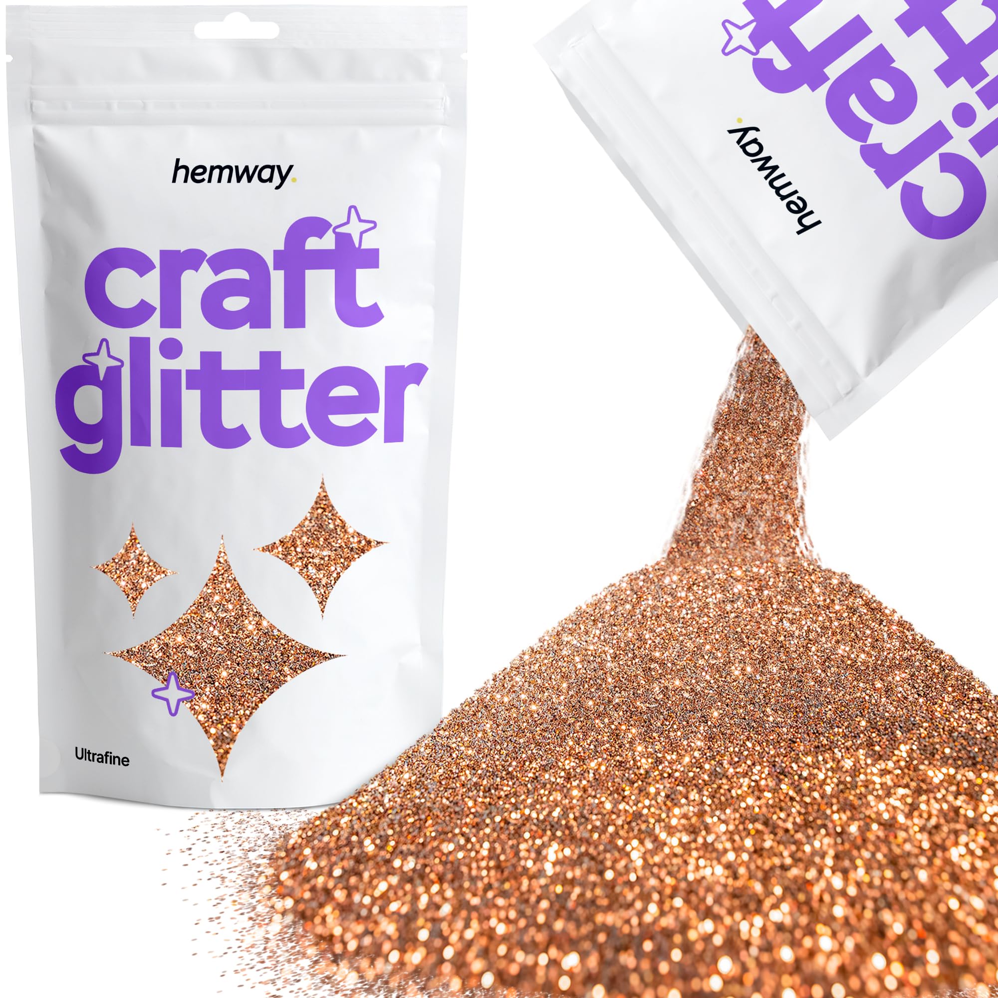 Hemway Craft Glitter Bronze Brown 100g Ultrafine Glitter for Crafts, Resin, Cosmetic, Nail, Face, Body, Festival, Tumblers, Art, Candle, Crafting