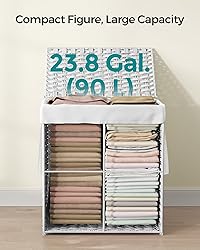 SONGMICS Laundry Hamper with Lid, 23.8 Gallon