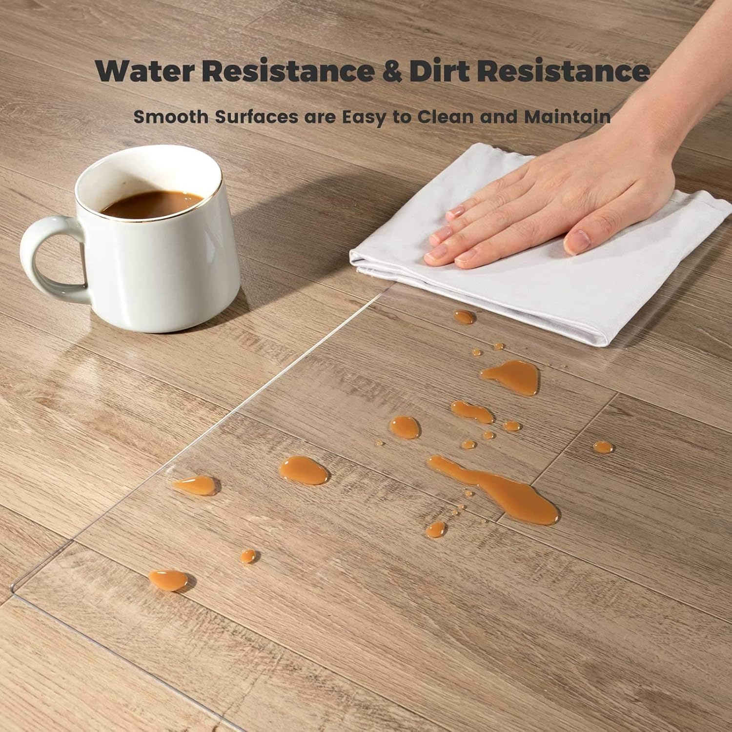 Yecaye Office Chair Mat for Hardwood Floor, 48"×36" Clear Office Floor Mat, Computer&Desk Chair Mat, 2mm Thick PVC Heavy Duty Floor Protector Chair Mats for Rolling Chairs, Can't be Used on Carpet: Kitchen & Dining