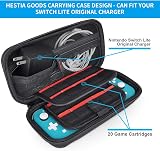 daydayup Nintendo Switch Lite Carry Case with 16 Game Slots Black view 2