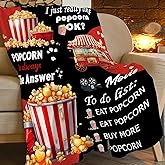 Popcorn Blanket Movie Film Snack Throw Blankets for Girls Boys Funny Food Fleece Throws Cozy Flannel Warm Fuzzy Plush Stuff Blanket for Sofa Bed Decor Gifts for Popcorn Lovers Kids Men Women 50"x40"