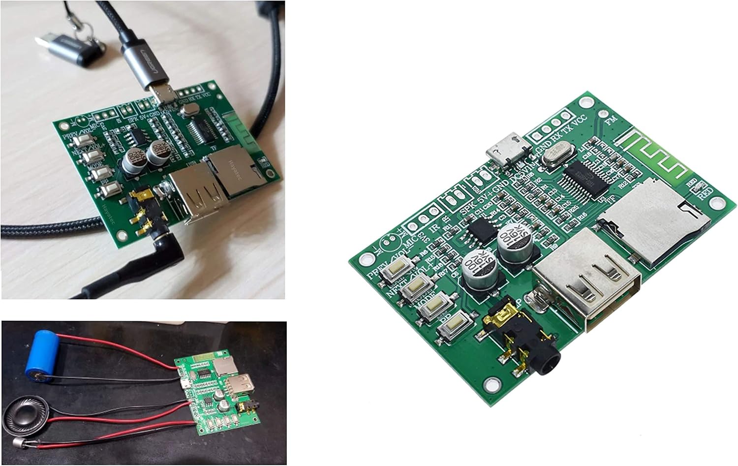 Bluetooth 5.0 Dual Mode Audio Sound Music DIY Player Module With AUX 3.5mm input Micro SD TF Card Wireless BT201 Circuit Support (1 Set) - Image 4