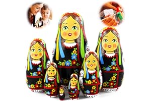 MATRYOSHKA&HANDICRAFT Ukrainian Dolls - 7 Pcs Ukrainian Nesting Dolls Gifts - Ukrainian Folk Costume Clothing Matryoshka