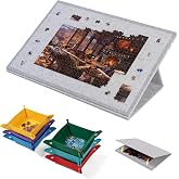 Lavievert 1000 Piece Tilting Puzzle Board with 2-in-1 Stand &amp; Cover, Adjustable Felt Mat Plateau with 6 Colored Sorting Trays, Lightweight Portable Jigsaw Puzzle Table with Non-Slip Surface for Adults