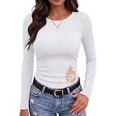 Zeagoo Women Long Sleeve Shirt Thermal Fall Tops Crewneck Casual Basic Tees | Ribbed tees, Stretchy lightweight soft undershirts, Going out outfits, Work office shirts, Fall clothes, Winter thermal tops