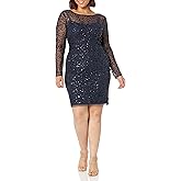 Adrianna Papell Womens Beaded Short Dress