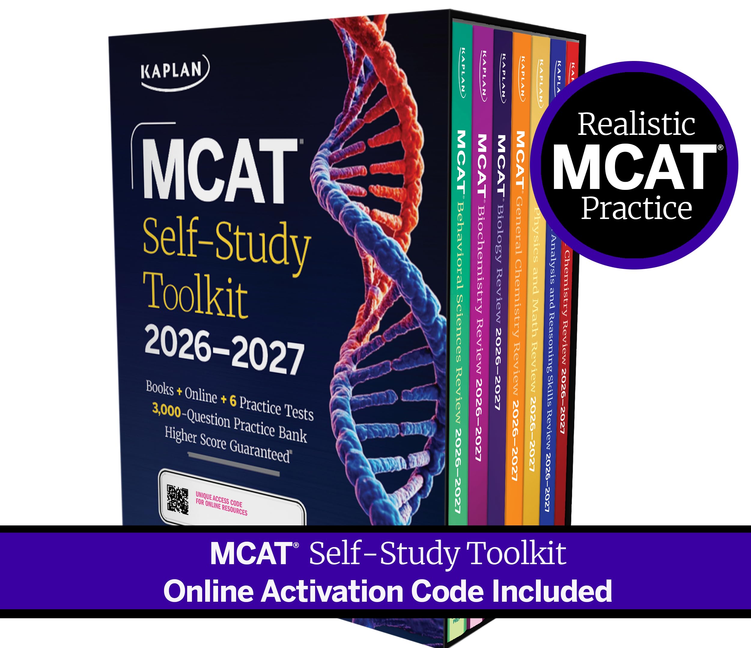 MCAT Self-Study Toolkit 2026-2027: Includes MCAT Complete 7 Book Set, 6 Full Length Online Practice Tests + Customizable 3,000 Question Practice Bank (Kaplan Test Prep) MCAT Self-Study Toolkit 2026-2027: Includes MCAT Complete 7 Book Set, 6 Full Length Online Practice Tests + Customizable 3,000 Question Practice Bank (Kaplan Test Prep) Paperback