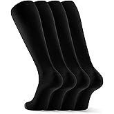 FITRELL 15-20mmHg Compression Socks for Women &amp; Men 4 Pairs | Breathable Graduated Circulation Support for Nurse Pregnancy Flying Travel Athletic Daily Wear