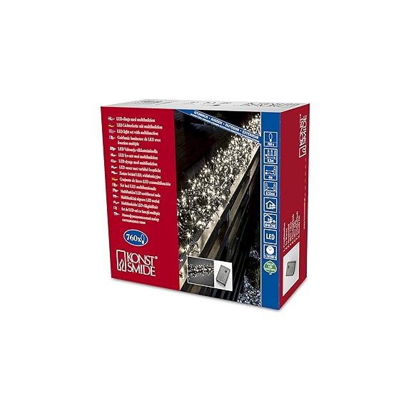 Konstsmide 3792-100 Micro LED Büschellichterkette 'Cluster' / für Außen (IP44) / 24V Außentrafo / mit 8 Funktionen, Steuerger