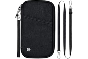 BKNOOU Family Passport Holder Travel Document Organizer,Waterproof Travel Passport Wallet for Men Women,Multiple Passport Holder for Family of 4 5 6