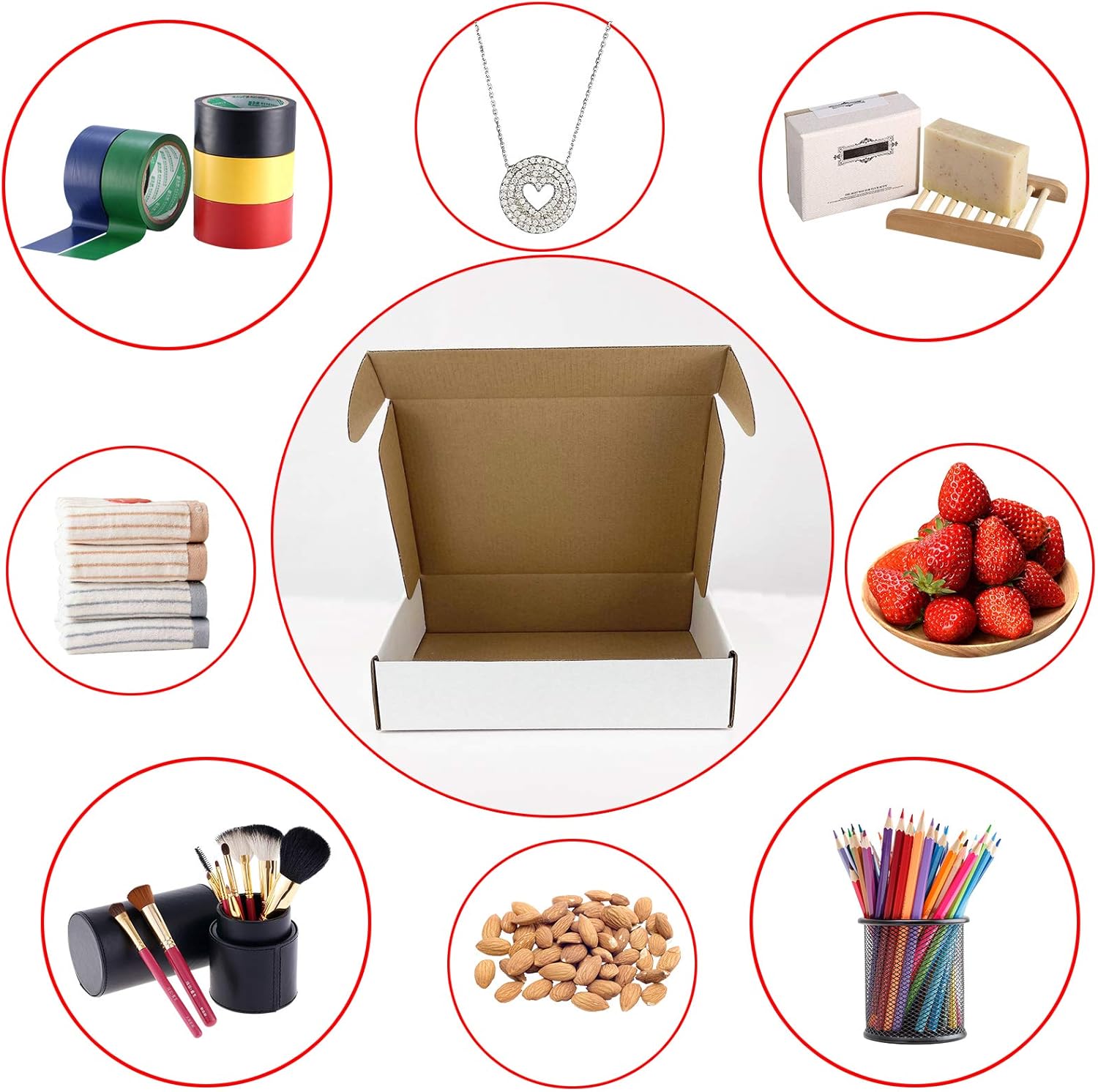 RLAVBL Small Shipping Boxes 7x5x2 White Corrugated Cardboard Box, 25 Packs: Office Products