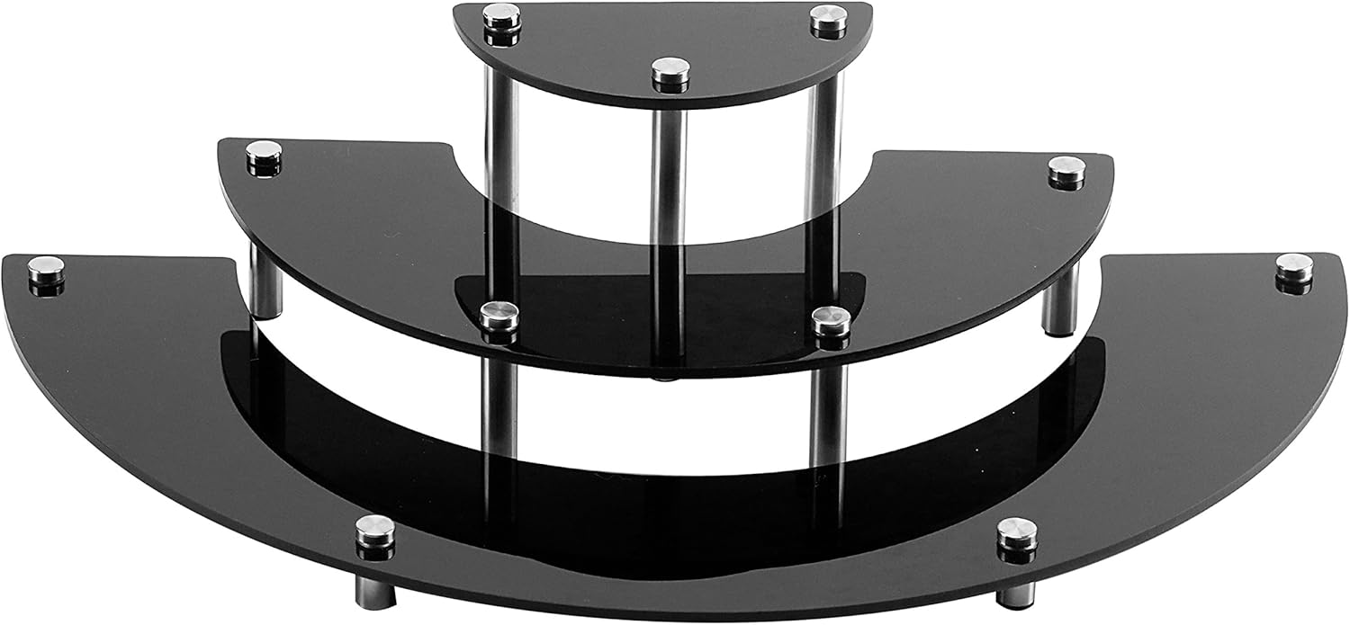 3 Tier Black Acrylic Semicircle Dessert Cupcake Display