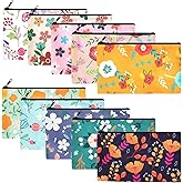 Reginary 20 Pcs Makeup Bags for Women Bulk Flower Canvas Cosmetic Bags with Zipper 7 x 4.3 Inches Floral Multicolor Travel Pouch Small Toiletry Organizer Gifts for Valentine's Day Friend Girlfriend