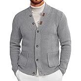 Runcati Mens Cardigan Sweater Casual V Neck Button Down Cardigan Ribbed Knitted Winter Chunky Sweaters with Pockets