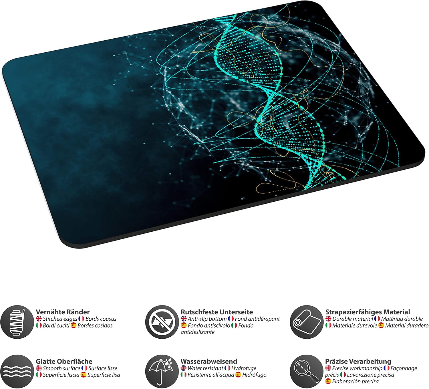 PEDEA 67007076 Design Mouse Mat Clear, DNA Strings, 220L x 180W mm - Image 4
