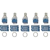 5 pcs 3pdt Stomp Footswitch incl. PCB, metal washer, for Guitar Pedal True Bypass foot switch