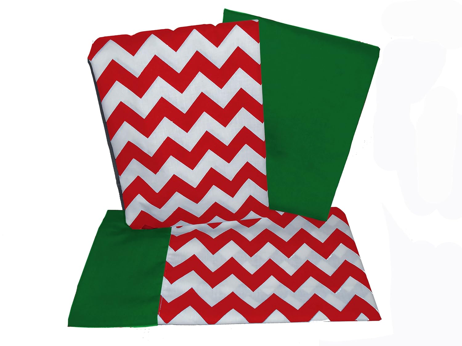 Baby Doll Bedding Holiday Chevron Pillowcase and Sheet Set for Crib and Toddler Bed, Blue
