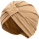 LIMHOO Pre-Tied Chemo Turban for Women Ultra Soft Mudale Cotton Beanie Headwrap Sleep Cap