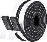 GUKOY Weather Stripping Self Adhesive Foam Tape 25mm x 10mm 4m Black
