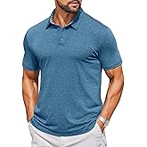 COOFANDY Men's Casual Polo Shirts Short Sleeve Classic Basic Tee Button Collar Shirt Summer Golf T-Shirt