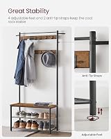 VASAGLE Coat Rack 3-in-1 with Shoe Storage Bench Hall Tree 32 x 85 x 175 cm view 5