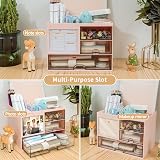RISEMART Desk Organiser with 3 Drawers Pink 21x14.5x15.5cm Pen Holder view 4