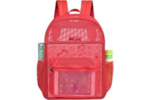 USPECLARE Heavy Duty Semi-Transparent Mesh Backpack，See Through College Student Backpack