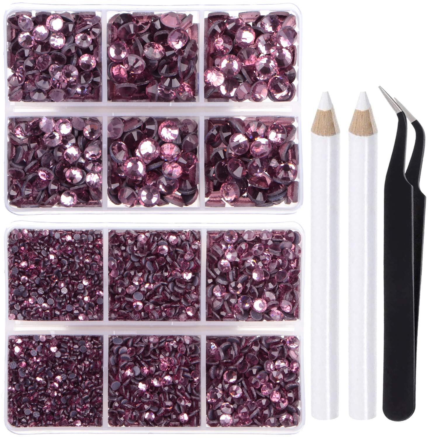LPBeads 6400 Pieces Hotfix Rhinestones Lt Amethyst
