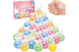 28 Pack Glitter Mesh Grape Stress Balls, Squishy Fidget Sensory Toys for Kids Adults, Anxiety Relief Squeeze Balls for Autism