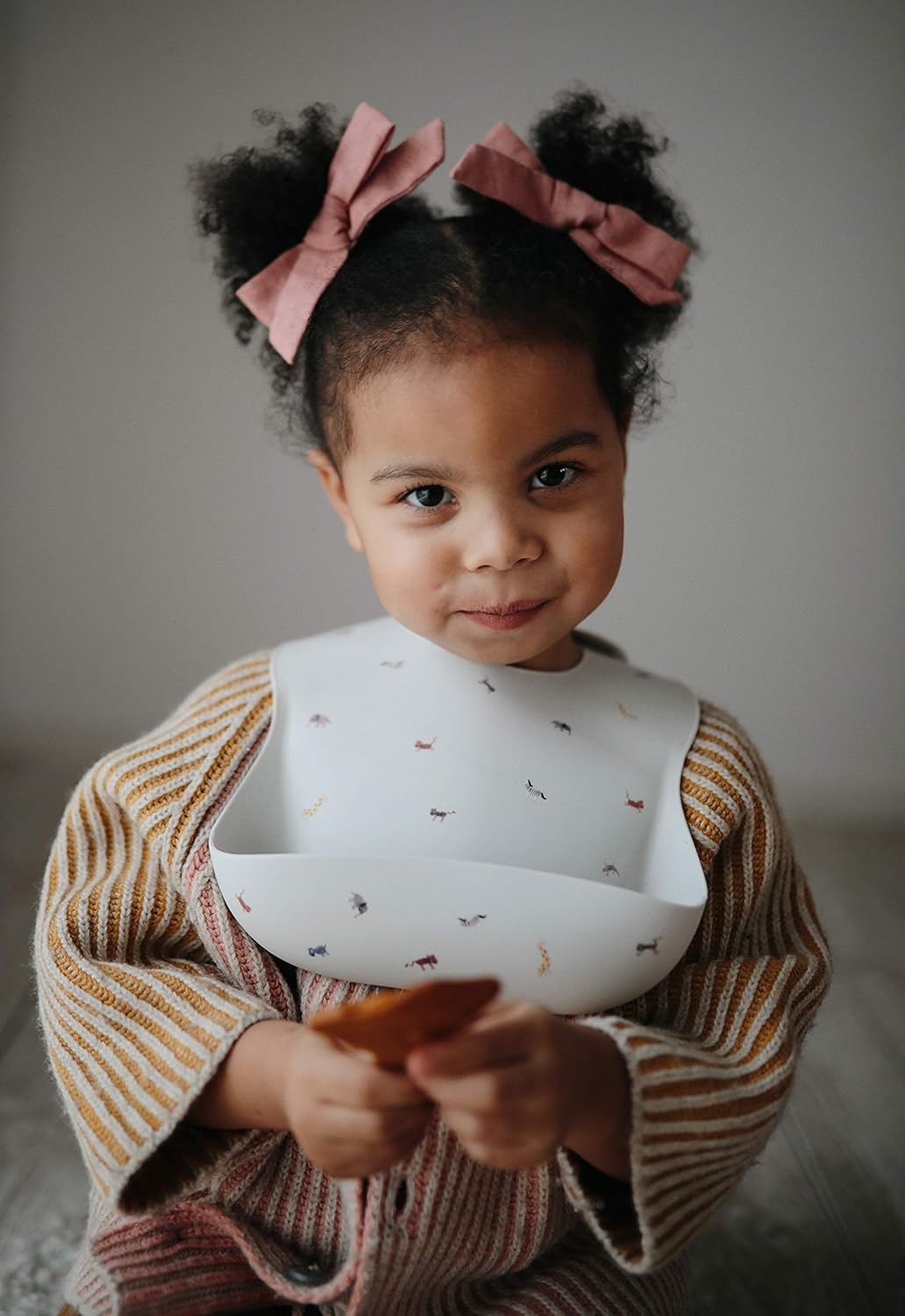 mushie Silicone Baby Bib | Adjustable Fit Waterproof Bibs (Rainbows): Baby