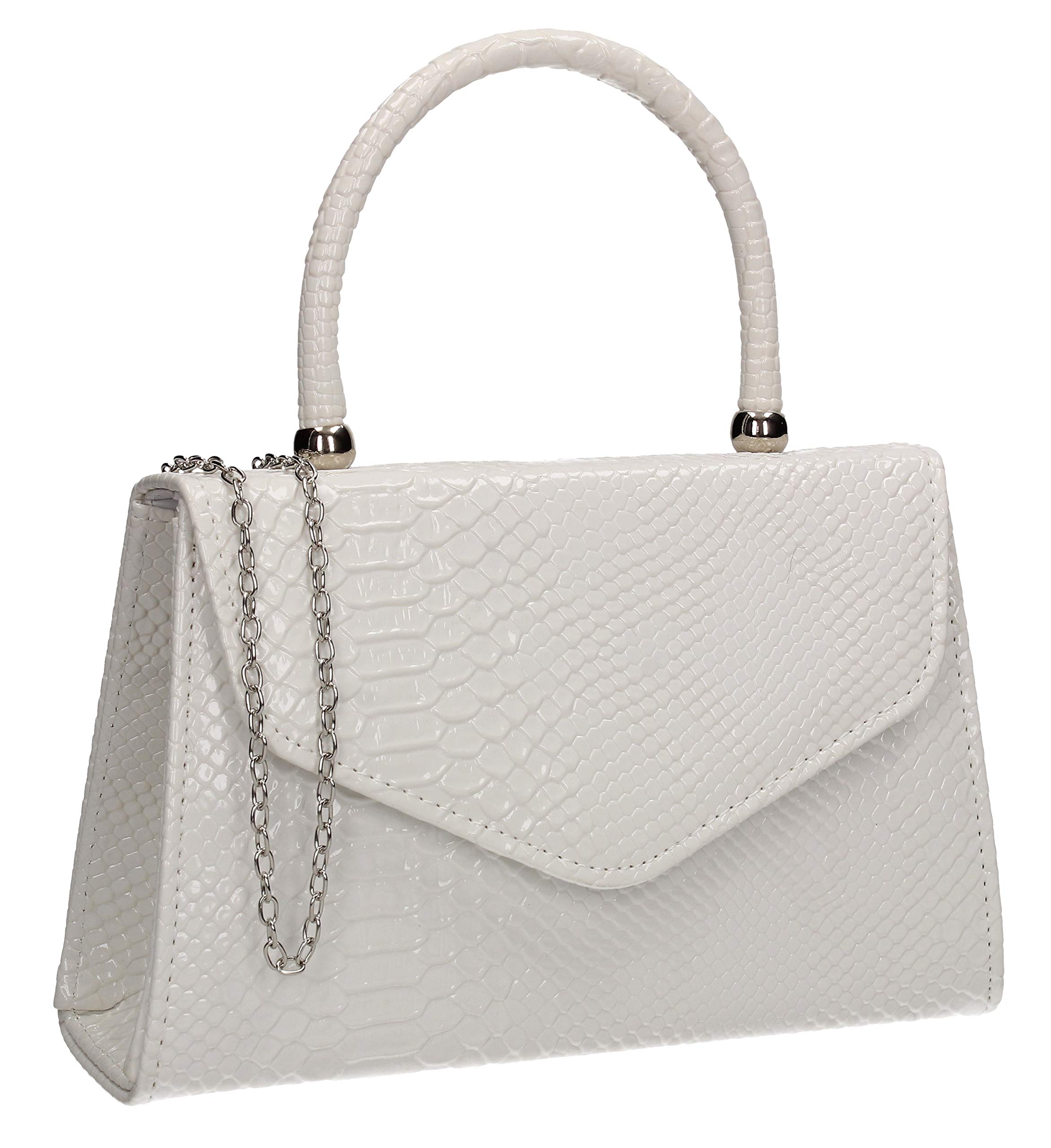 SwankySwans Women's Lucy Clutch Bag, White, S UK