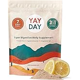 Nighttime Prebiotic Fiber Powder with Digestive Enzymes & Magnesium Glycinate for Sleep, On-The-Go Travel 7 Pack | Gut Health Supplement for Women & Men - Bloating Relief Soluble and Insoluble Fiber