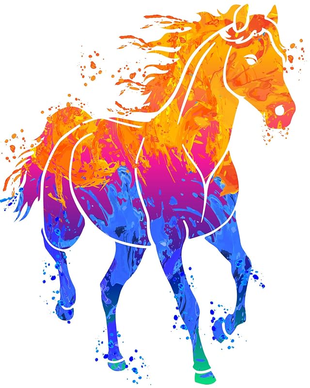 Asthetic Gift for Horse Lover, Water Color Fire and Water Prints Horse Birthday gifts for Girls and Riders…