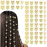 80 Pcs Hair Cuffs, Hair Jewelry for Braids, Hair Beads,Dreadlock Accessories Hair Accessories Hair Jewels Adjustable Hair Rin