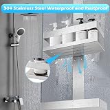 UUlioyer Hanging Shower Caddy SUS304 Stainless Steel Over Door Shelf Silver view 4