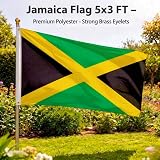 SHATCHI Jamaica Flag 5ft x 3ft with Brass Eyelets Polyester Banner view 5