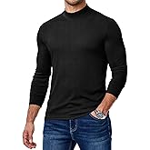 Dokotoo Men Mens Mock Turtleneck T Shirts Long Sleeve Slim Fit Shirts Casual Ribbed Knited Tops Thermal Pullover Undershirts