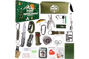 WiFER Survival Kit Advent Calendar 2025 for Men – 24 Days Christmas Countdown Survival Tools for Adult Teen, Xmas Holiday Surprise Gifts for Outdoor Enthusiasts, Camping, Fishing, Hunting, Hiking