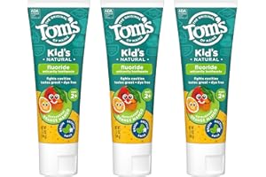 Tom's of Maine ADA Approved Fluoride Children's Toothpaste, Natural Toothpaste, Dye Free, No Artificial Preservatives, Outrageous Orange Mango, 5.1 oz. 3-Pack (Packaging May Vary)