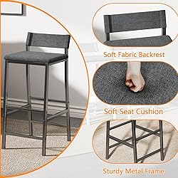 Furologee Bar Stools Set of 2, 24 Inches Counter