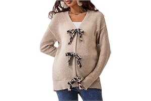 MakeMeChic Women's Fall Maternity Clothes Cheetah Print Long Sleeve V Neck Pregnancy Cardigan Sweater